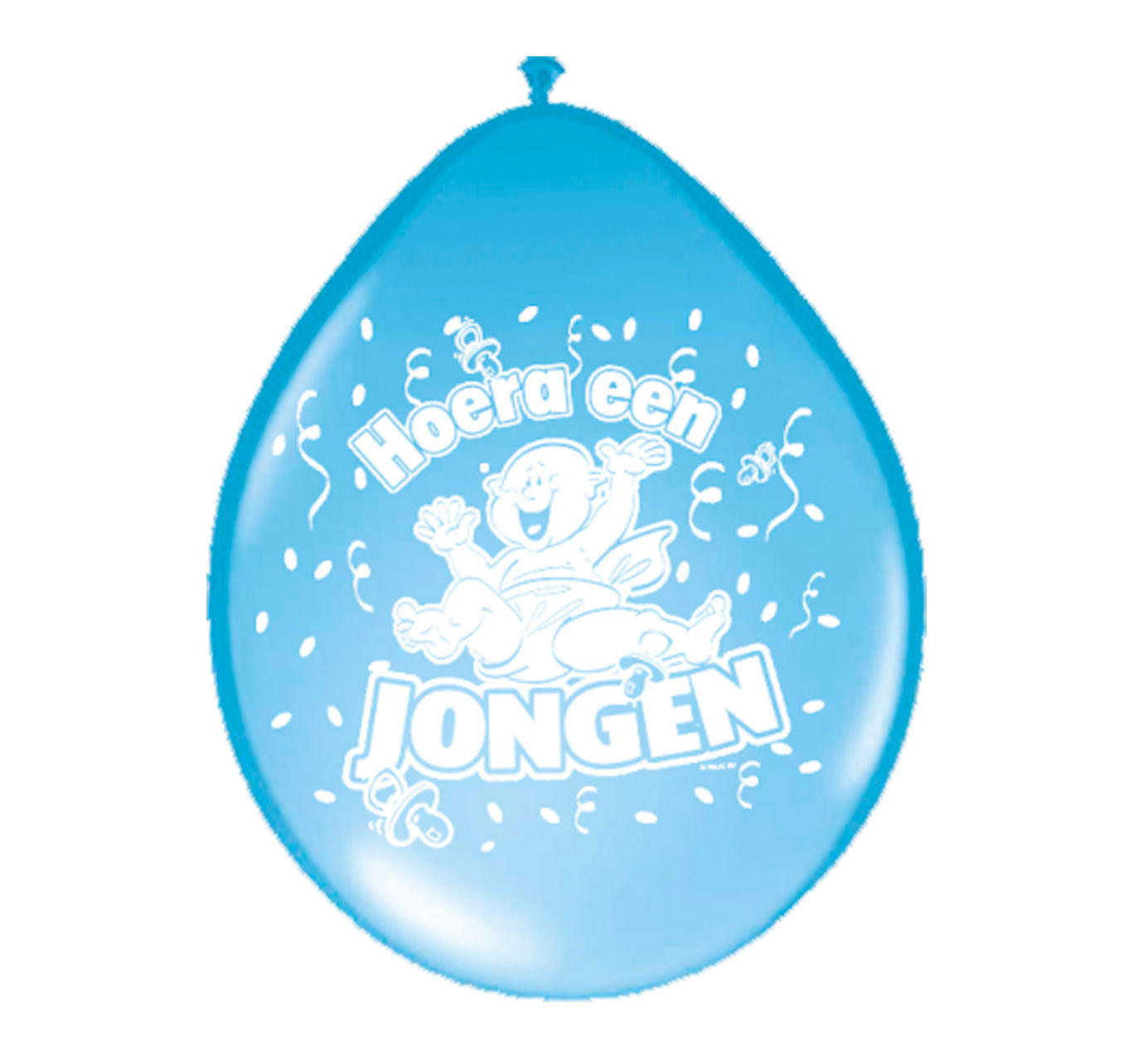 Basic ballon hoera een jongen 30cm 8 stuks