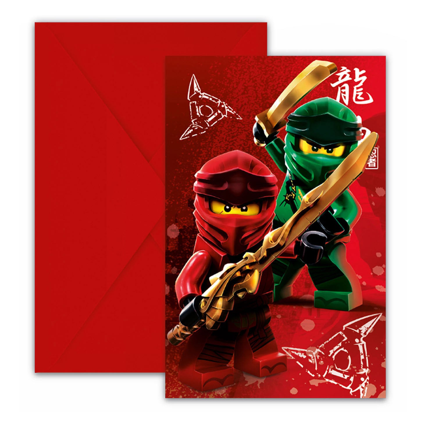 Globos Uitnodigingen en Enveloppen FSC Ninjago, 6st.