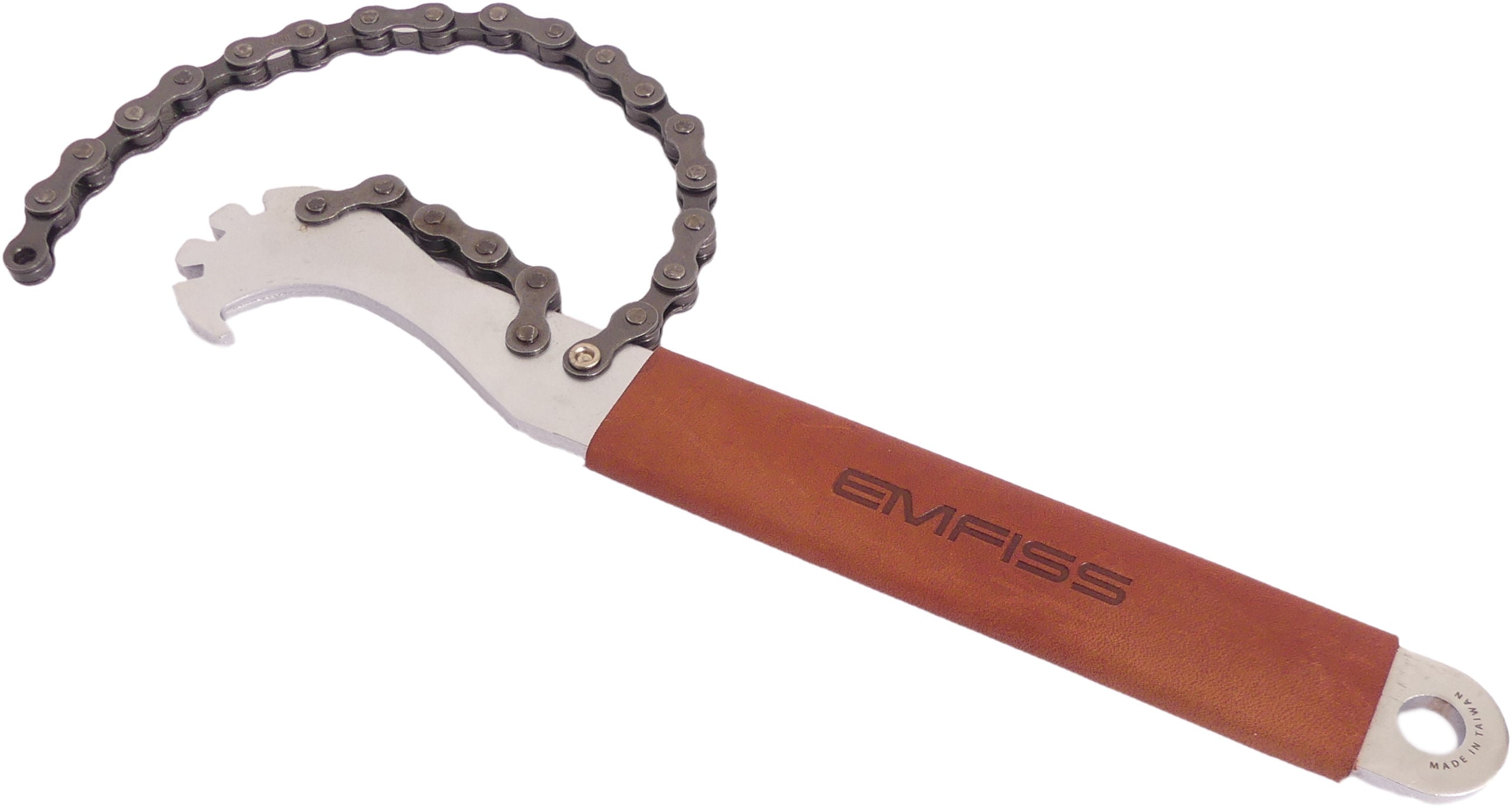 Emfiss Kettingzweep incl haak - Leren handvat