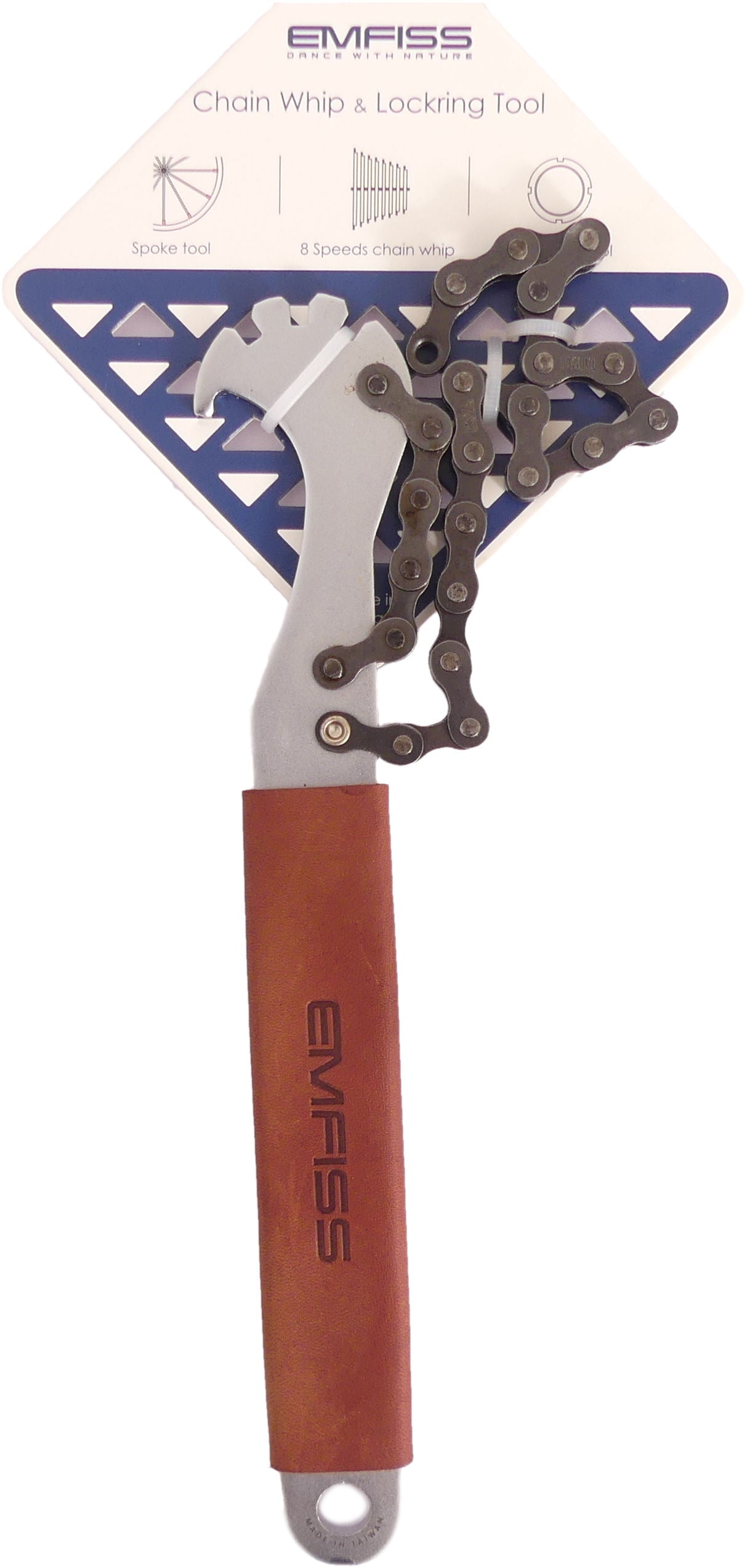 Emfiss Kettingzweep incl haak - Leren handvat