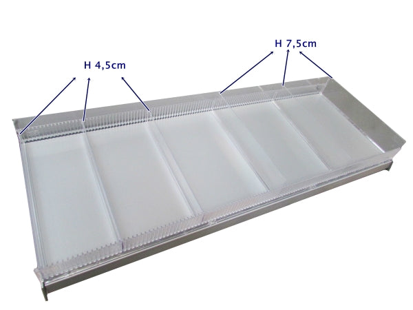 Legbordverdeler Perspex Tego Metall 34 x 7.5 cm voor 37 cm diepe plank