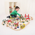 Bigjigs Houten Treinset Transport, 124dlg.