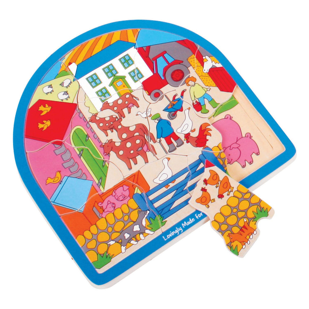 Bigjigs Houten Lagenpuzzel Boerderij, 26st.