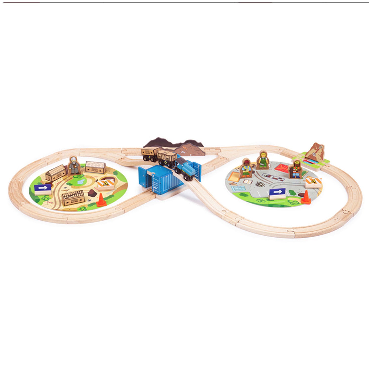 Bigjigs Houten Treinset Constructie 50dlg.