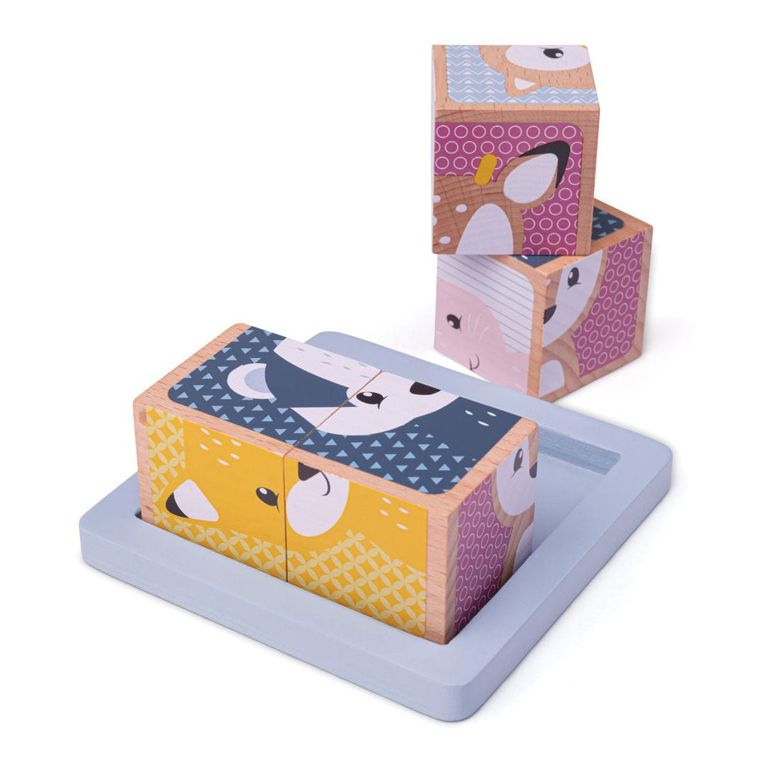 Bigjigs Houten Blokpuzzel Bosdieren