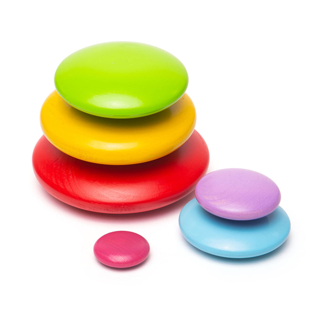 Bigjigs Houten Kiezelstenen Balansspel Regenboog