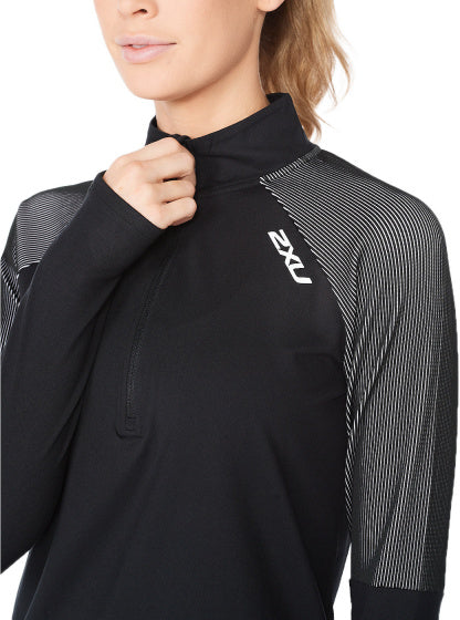 hardloopshirt Light Speed 1/2 Zip dames polyester zwart maat XS