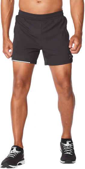 hardloopshort Aero 5 Inch heren polyester zwart maat XL
