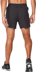 hardloopshort Aero 5 Inch heren polyester zwart maat S