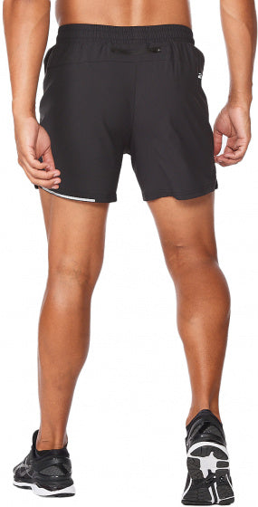 hardloopshort Aero 5 Inch heren polyester zwart maat S