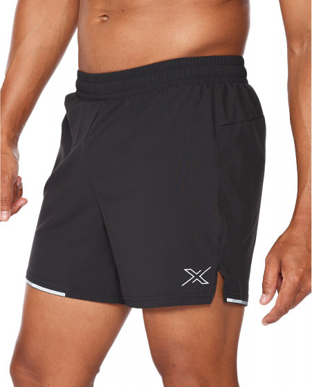 hardloopshort Aero 5 Inch heren polyester zwart maat S