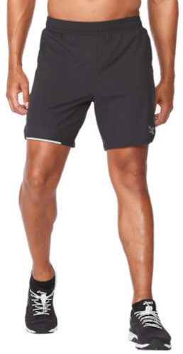 hardloopshort Aero 7 Inch heren polyester zwart maat XL