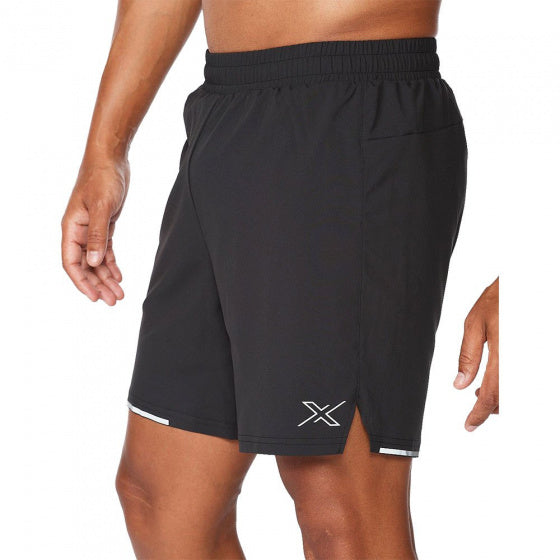 hardloopshort Aero 7 Inch heren polyester zwart maat S