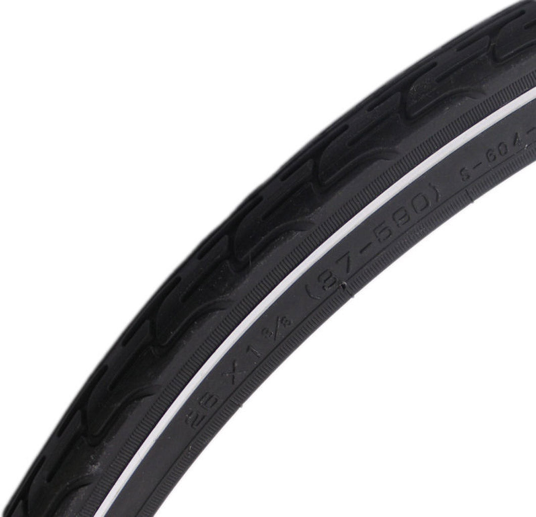 Buitenband 26x1 3 8 deli zwart+ witte bies 37-590