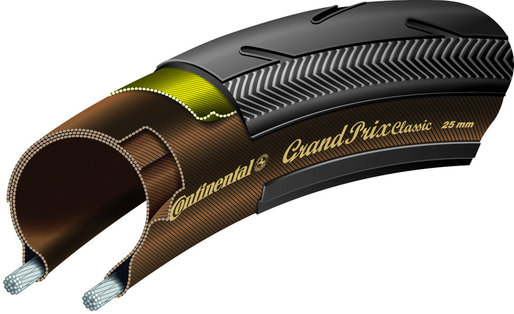 Vouwband Continental Grand Prix Classic 28 x 1.00" / 25-622 - zwart met classic streep