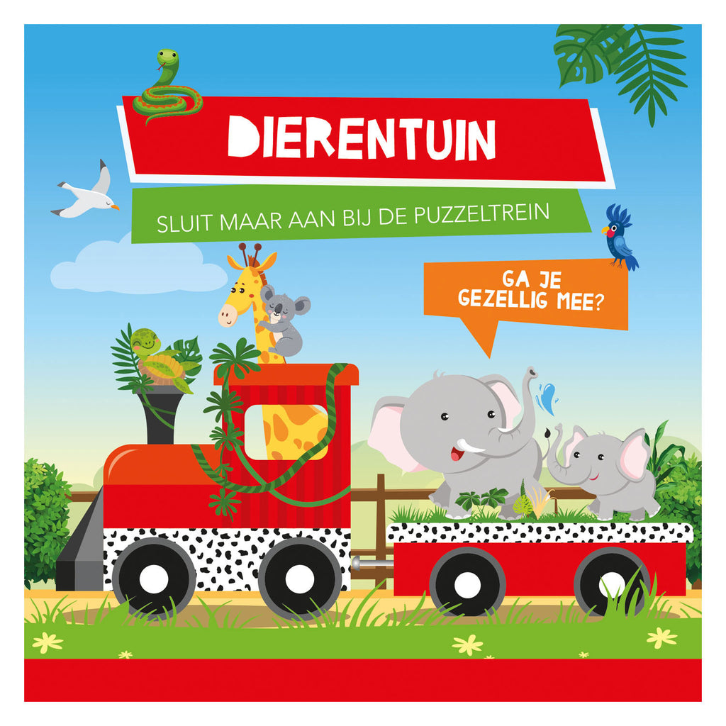 Standaard uitgeverij boek en puzzeltrein dierentuin