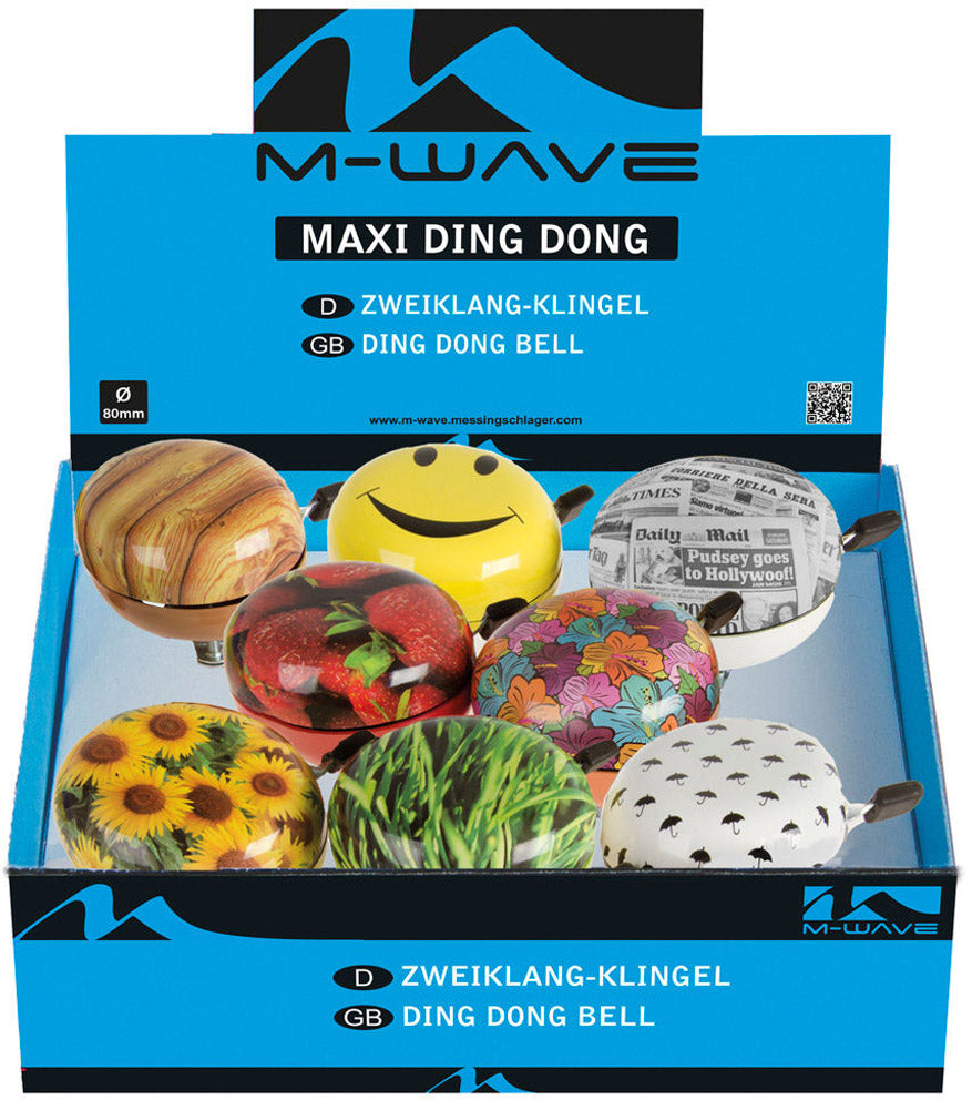 M-Wave Fietsbel Ding-Dong ø80mm e kleur (8 stuks)