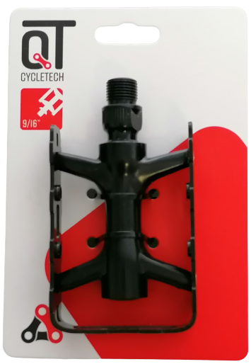 Qt cycle tech sport/atb pedaal 9/16 aluminium zwart op kaart