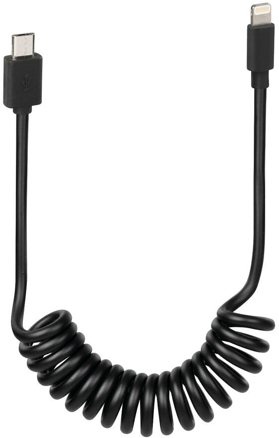 Lampa Ebike Spring Micro USB naar Apple 8 pins stekker spiraalkabel (25 t/m 100 cm)
