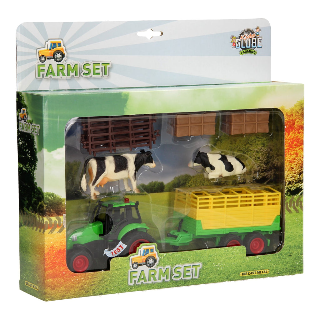 Kids Globe Globe Tractorset met Accessoires 1:32