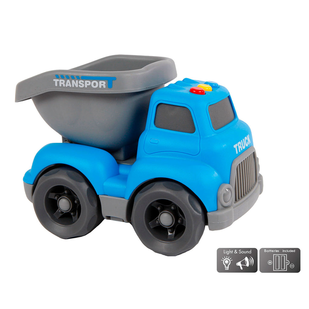 Cilgro mini club kiepauto met licht en geluid, 16 cm groot blauw