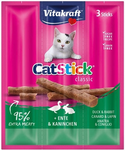 Vitakraft Cat-stick mini eend met konijn