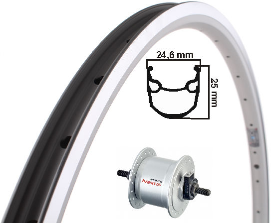 Kgs voorwiel 28 inch (622) stratos zilver rollerbrake naafdynamo vast