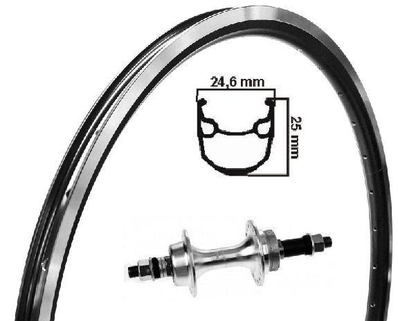 Kgs achterwiel 28 inch (622) stratos zw/zilver freewheel chroom vast