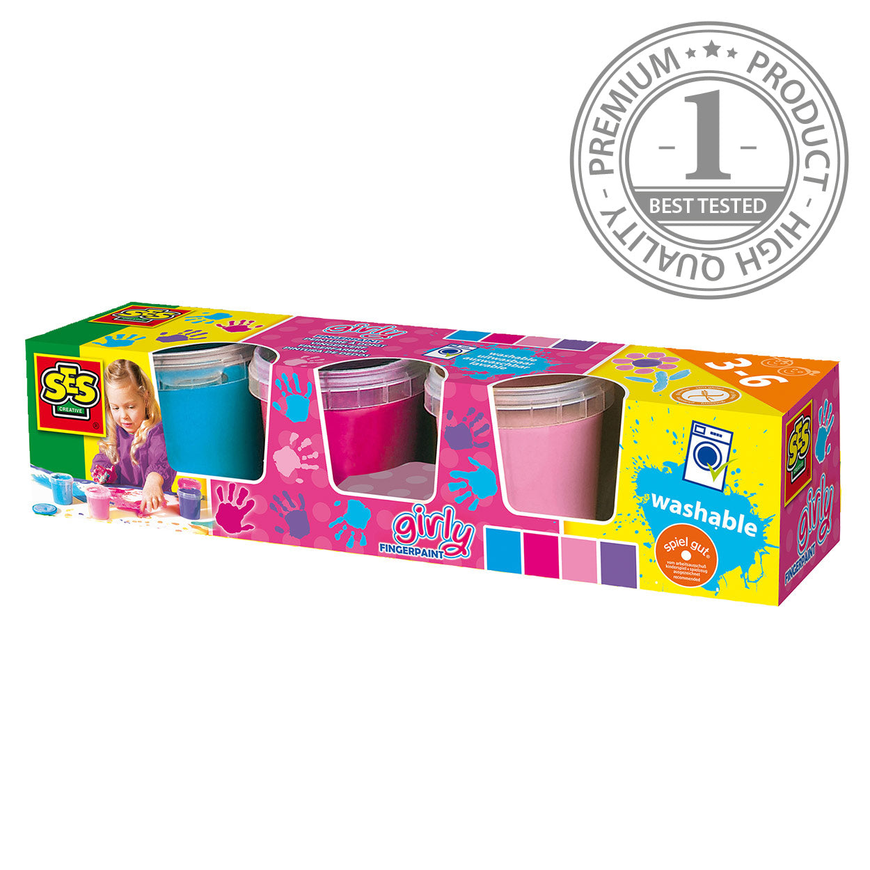 SES Vingerverf Trendy, 4 Kleuren