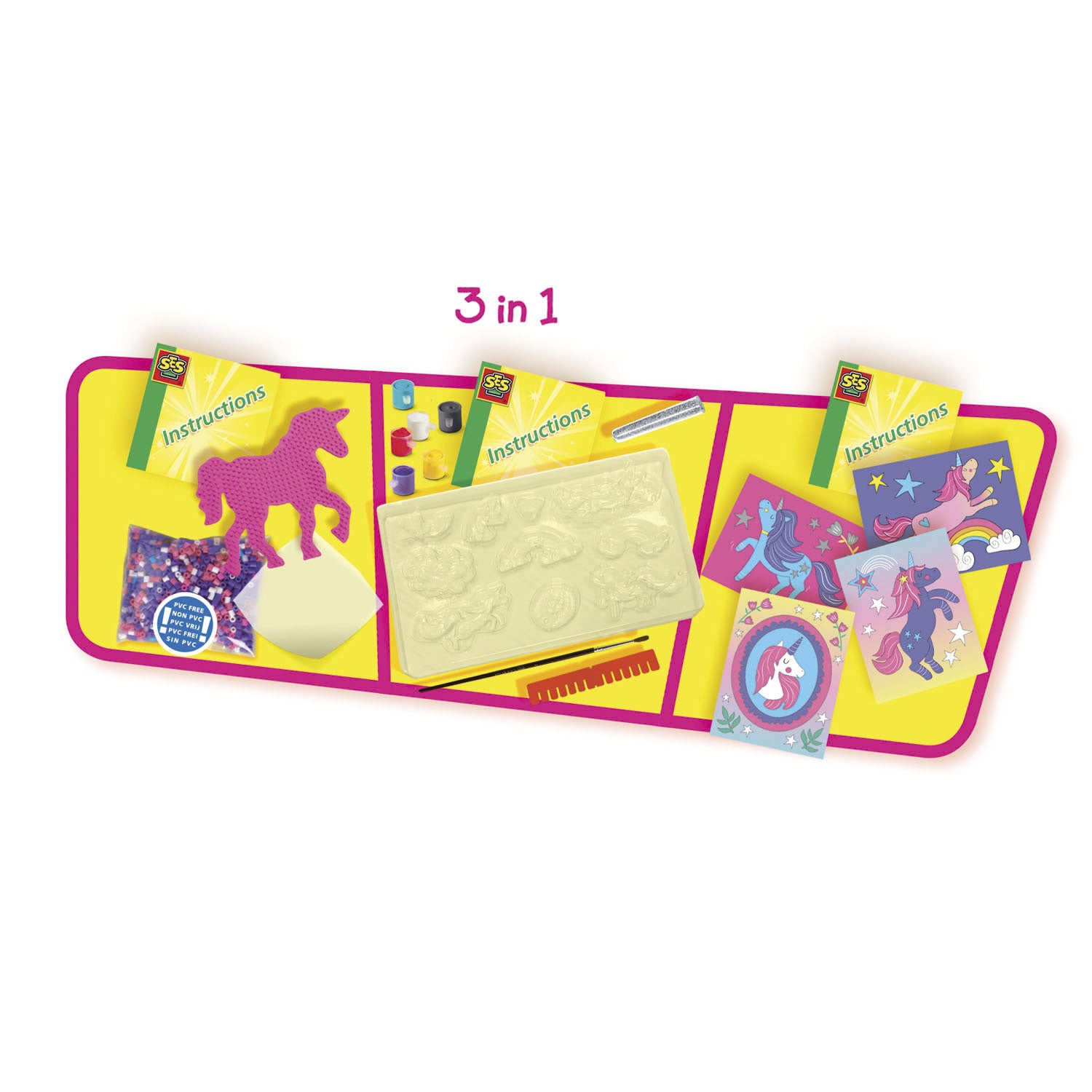 SES Glitter Eenhoorns Knutselset 3in1