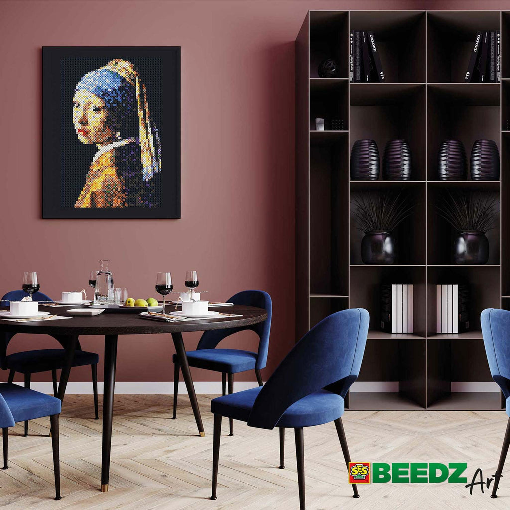 Ses beedz art: strijkkralen meisje met de parel | 2 stuks