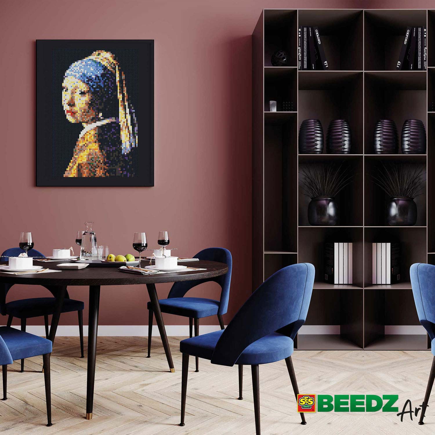 Ses beedz art: strijkkralen meisje met de parel | 2 stuks