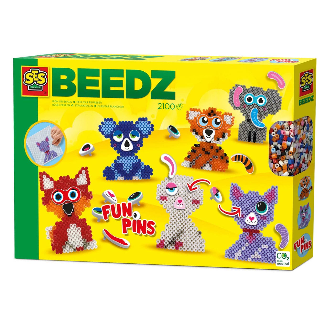 SES Creative Strijkkralen FunPins dieren