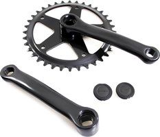 Kgs crankstel fausto 36t | 127mm | staal | zwart