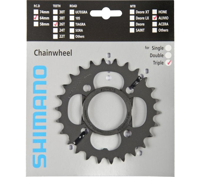 Kettingblad 26T Shimano Alivio FC-M431 - zwart