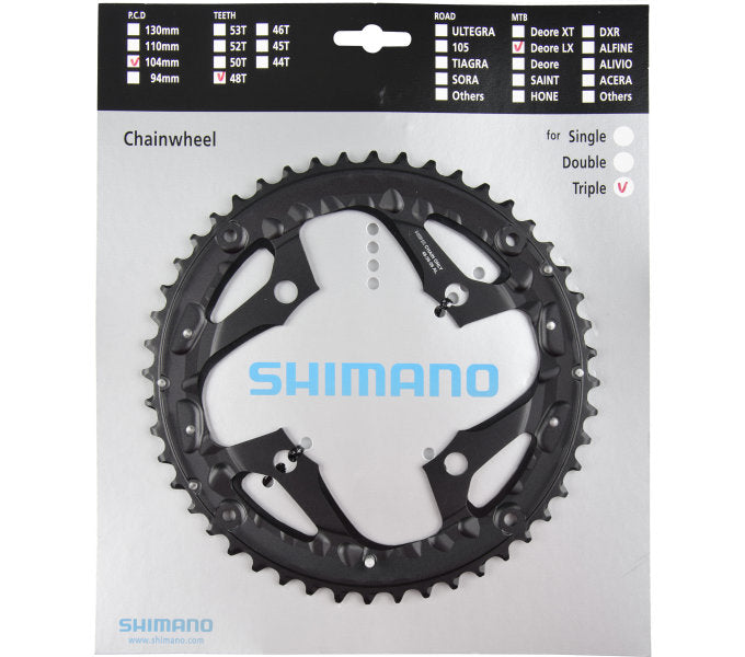 Kettingblad 48 tands Shimano SLX FC-M670 (AL) 10 speed - zwart