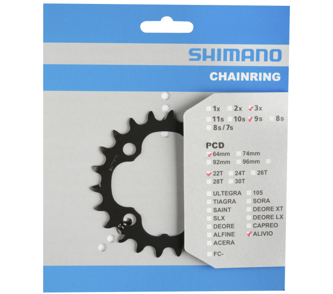 shimano kettingblad 36 tands alivio fc-m4000 fc-m4050 (ac) 9 speed - zwart