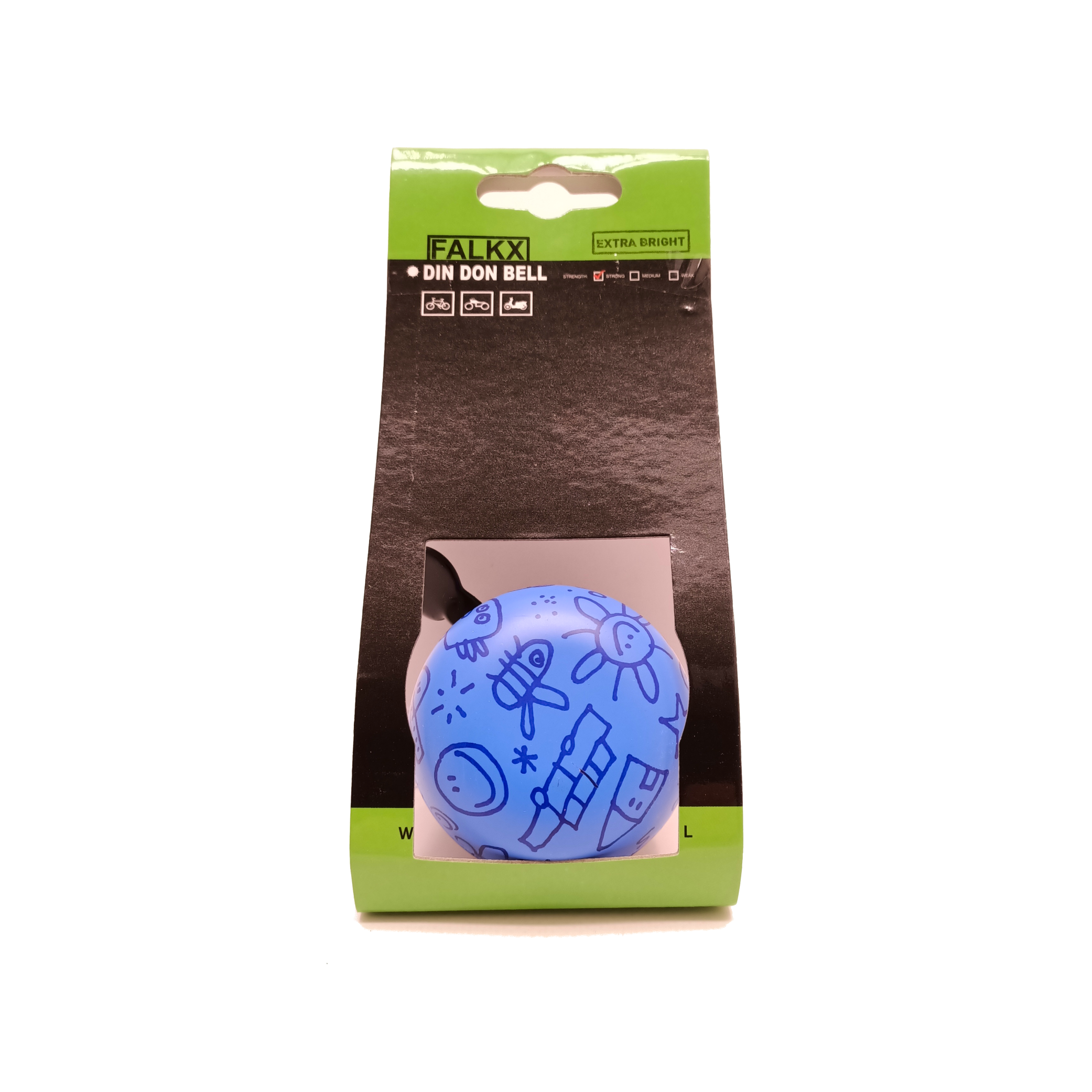 FALKX bel ding-dong 60mm Upside down blauw (hangverpakking)