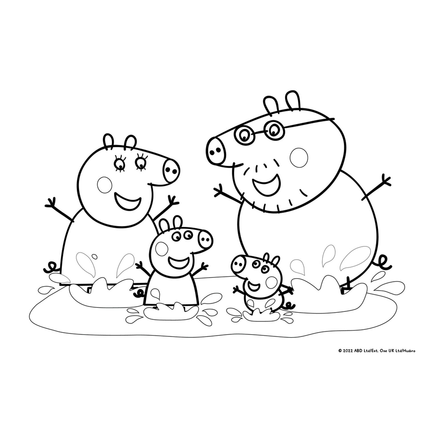 Peppa Pig Kleurplaten met Stencil en Stickervel