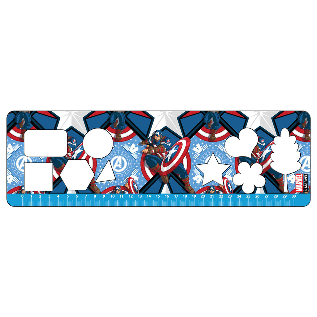 Captain America Kleurplaten met Stencil en Stickervel
