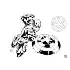 Captain America Kleurplaten met Stencil en Stickervel