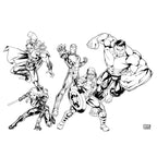 Captain America Kleurplaten met Stencil en Stickervel