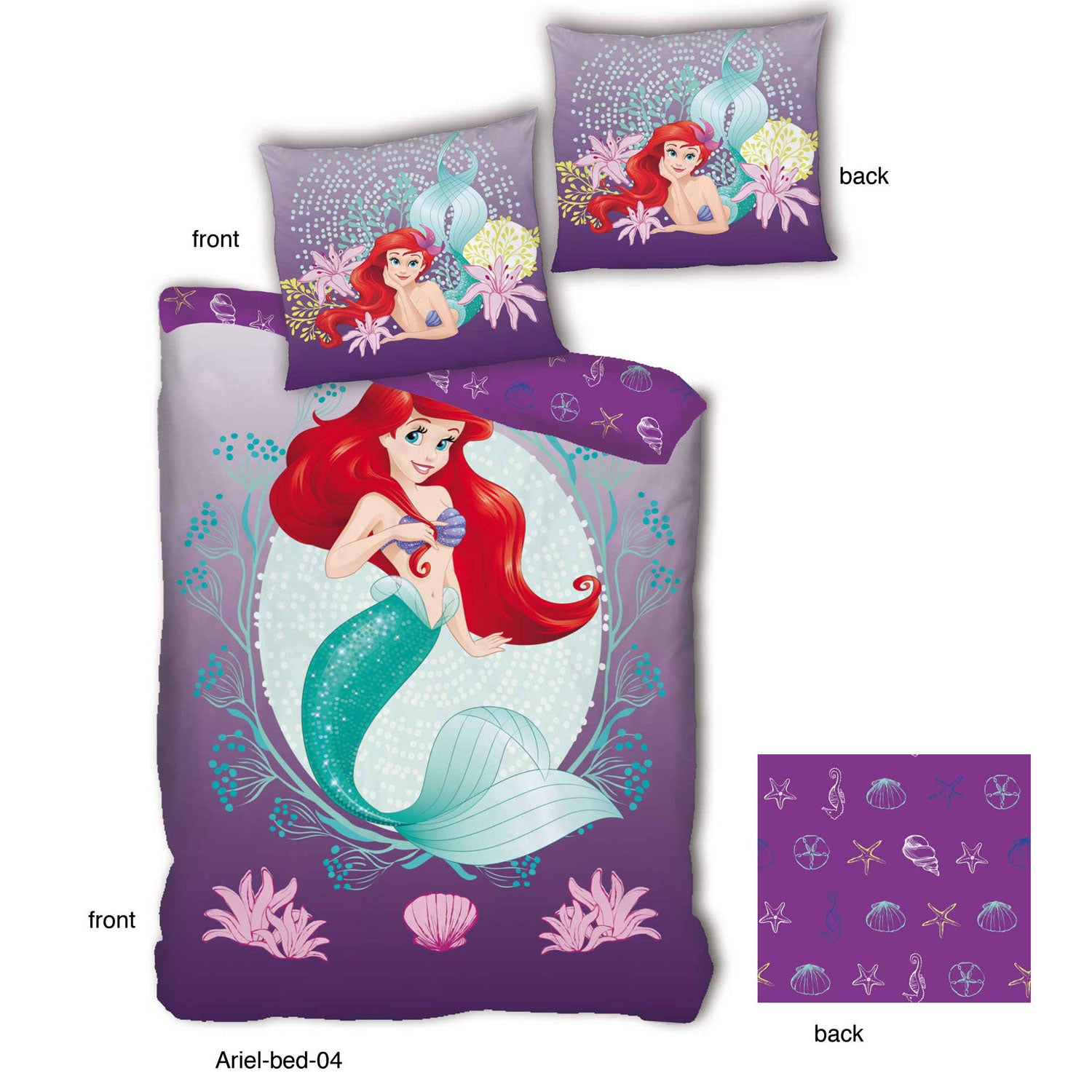Disney Dekbedovertrek Ariel, 140x200cm