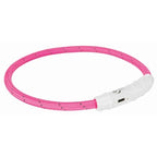 Trixie lichtgevende halsband hond flash usb tpu nylon roze