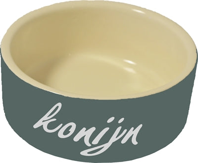 Eetbak steen konijn grijs