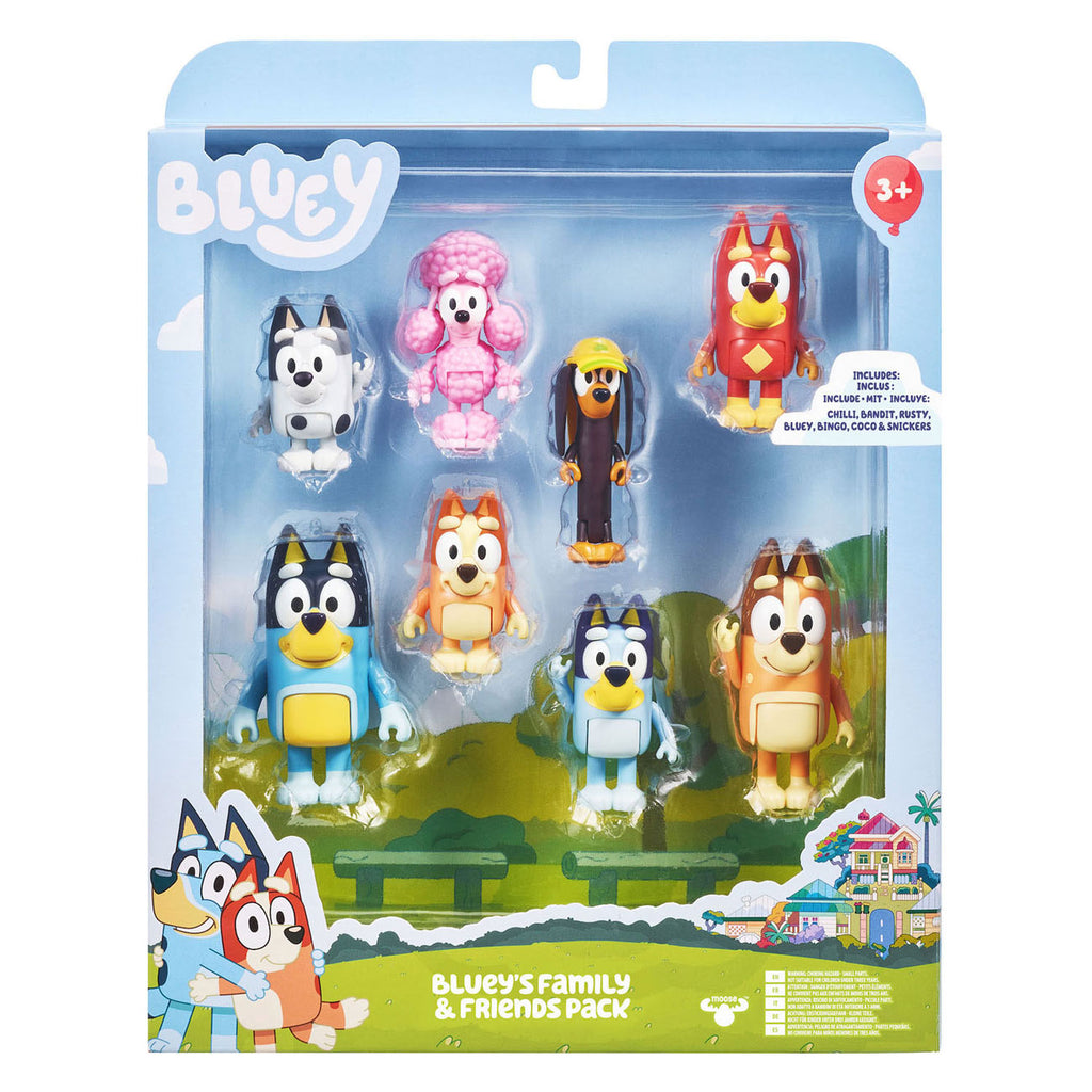 Moose Toys Bluey Speelfiguren Familie & Vrienden, 8st.