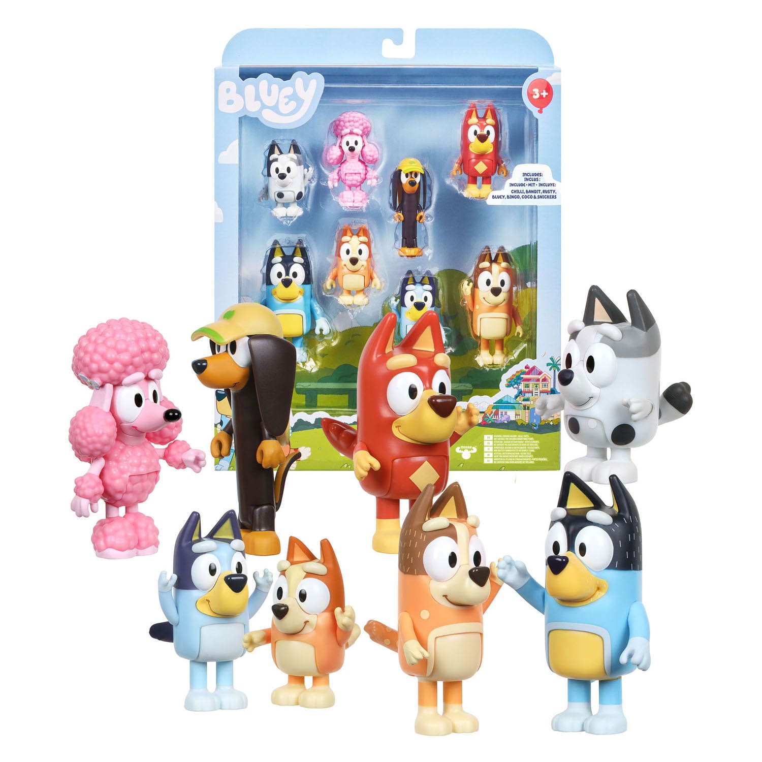 Moose Toys Bluey Speelfiguren Familie & Vrienden, 8st.
