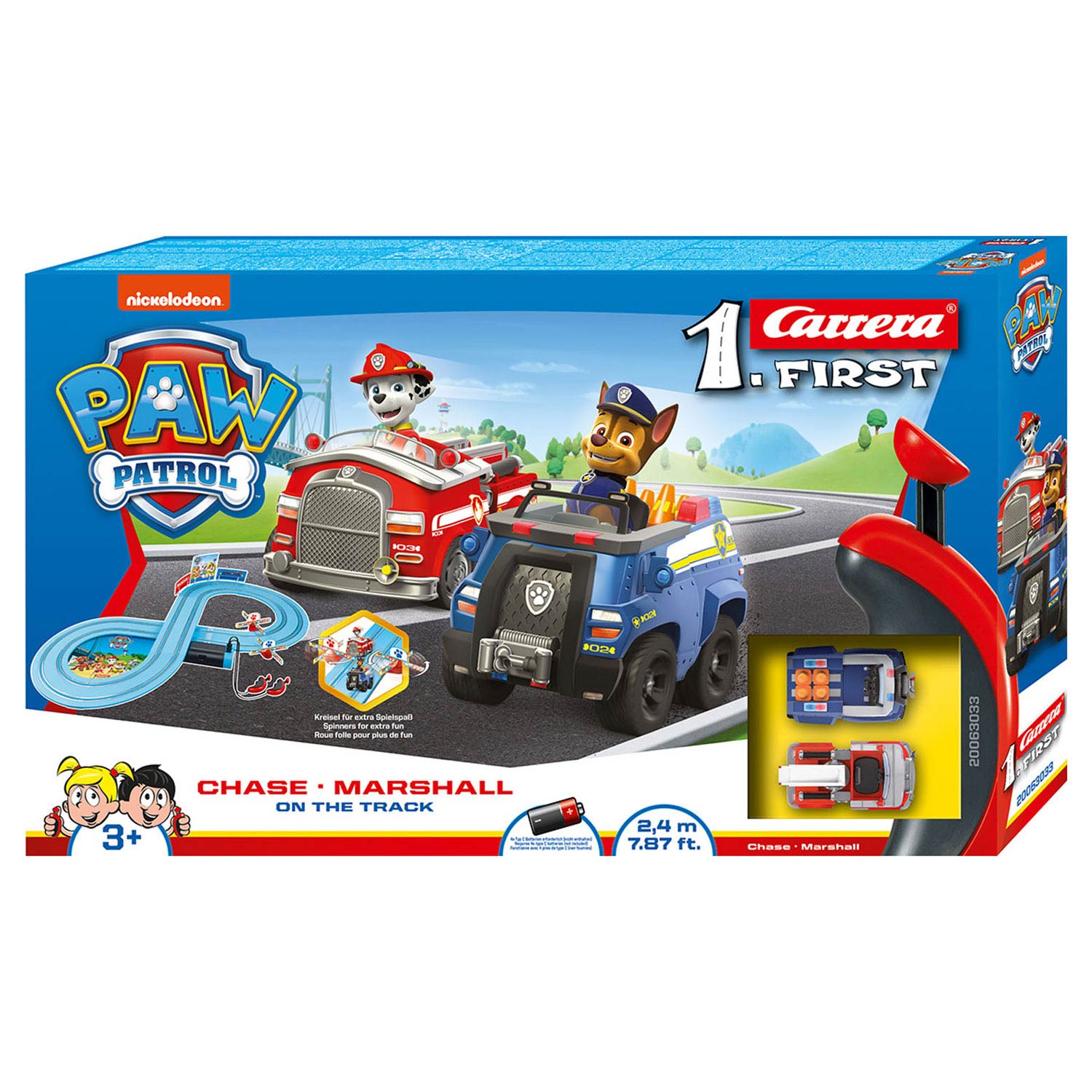 carrera first paw patrol racebaan + 2 auto's en 2 controllers 240 cm
