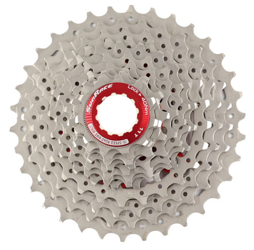 Sunrace cassette csrz800 12v 11-30t zilver rood