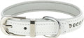 Trixie Halsband hond active comfort met strass steentjes leer wit